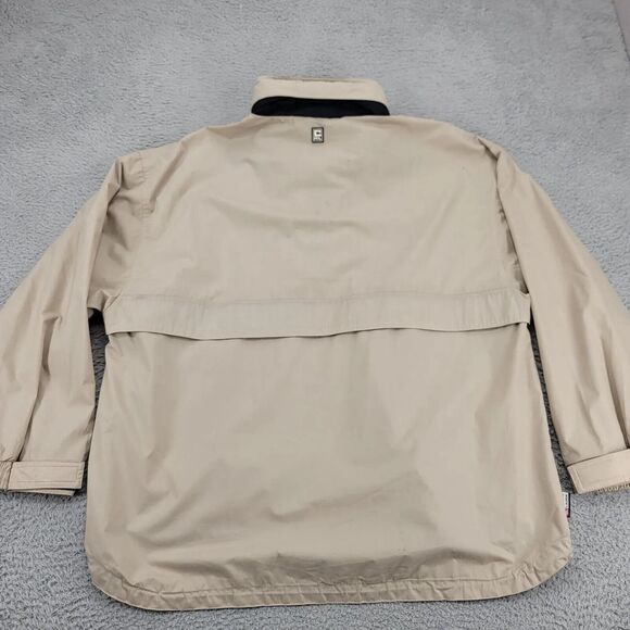 Chaps Ralph Lauren Jacket Mens XL Tan Packable Hood Vintage 90s Classic Logo - Picture 9 of 16